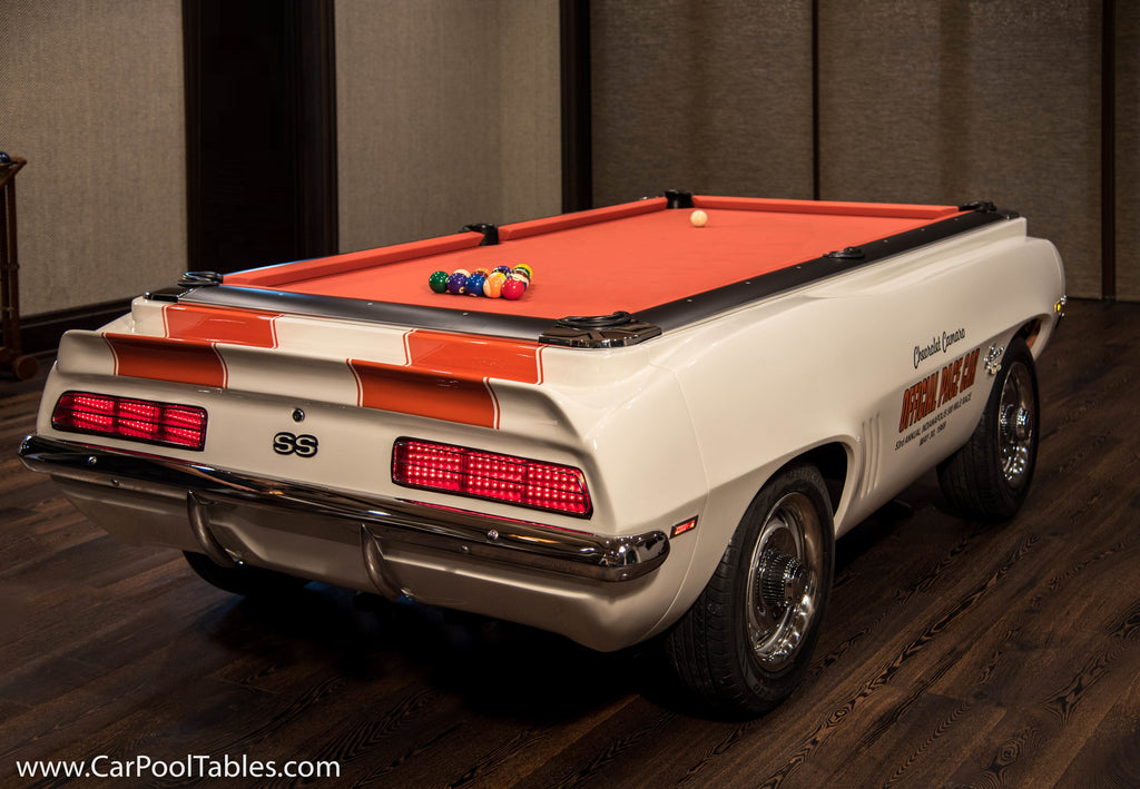 Mario Andretti Signature 1969 Camaro Pace Car Pool Table – CarPoolTables
